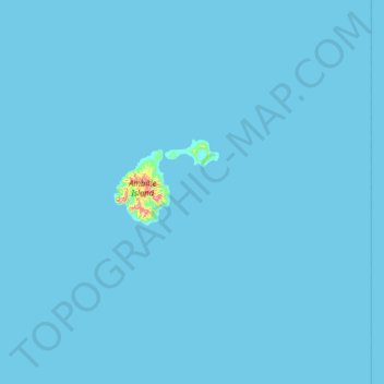 Topografische Karte Feni Islands, Höhe, Relief