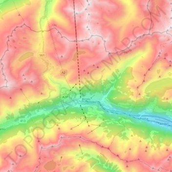 Topografische Karte Airolo, Höhe, Relief