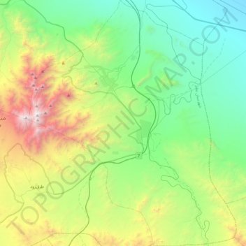 Topografische Karte دهستان کرکس, Höhe, Relief