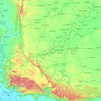 Topografische Karte Nakhon Ratchasima Province, Höhe, Relief