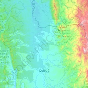 Topografische Karte Quibdó, Höhe, Relief