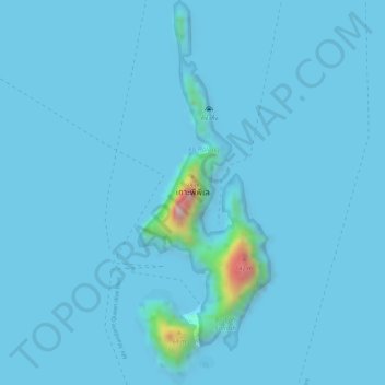 Topografische Karte เกาะพีพีเล, Höhe, Relief