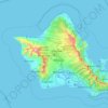 Topografische Karte Oahu, Höhe, Relief