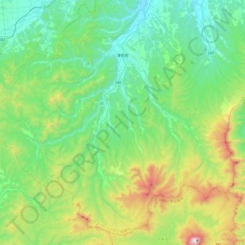 Topografische Karte Abashiri, Höhe, Relief