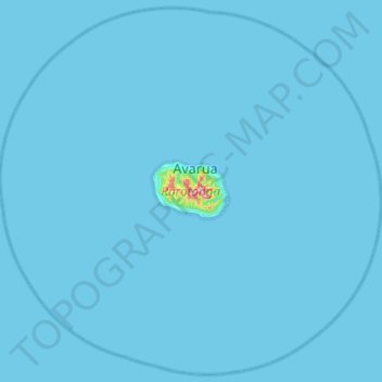 Topografische Karte Rarotonga, Höhe, Relief