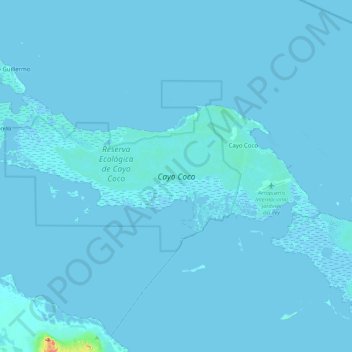 Topografische Karte Cayo Coco, Höhe, Relief