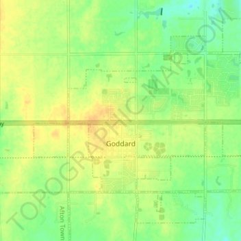 Topografische Karte Goddard, Höhe, Relief