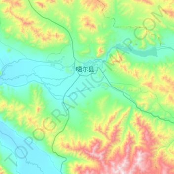 Topografische Karte 狮泉河镇, Höhe, Relief