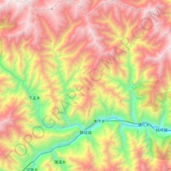 Topografische Karte 薛城镇, Höhe, Relief