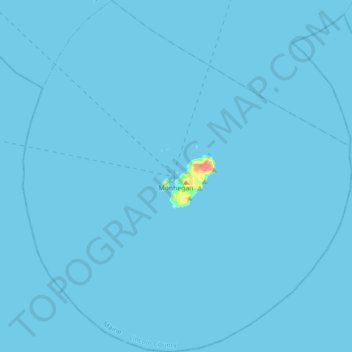 Topografische Karte Monhegan Island Plantation, Höhe, Relief