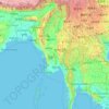 Topografische Karte Myanmar, Höhe, Relief