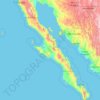 Topografische Karte Lower California Peninsula, Höhe, Relief
