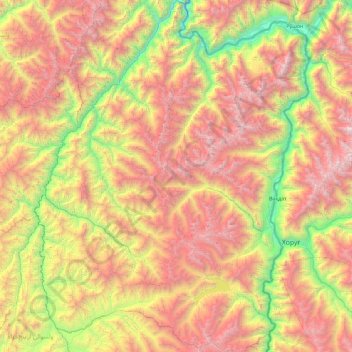Topografische Karte ولسوالی شغنان, Höhe, Relief