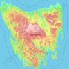 Topografische Karte Tasmania, Höhe, Relief