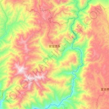 Topografische Karte 安龙堡乡, Höhe, Relief
