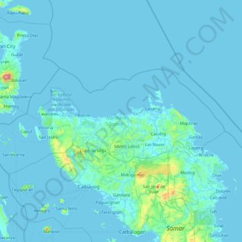 Topografische Karte Northern Samar, Höhe, Relief