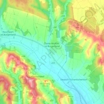 Topografische Karte Sankt Michael im Burgenland, Höhe, Relief