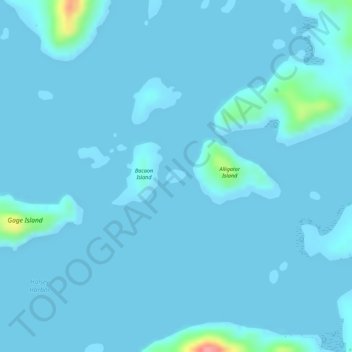 Topografische Karte Iguana Island, Höhe, Relief
