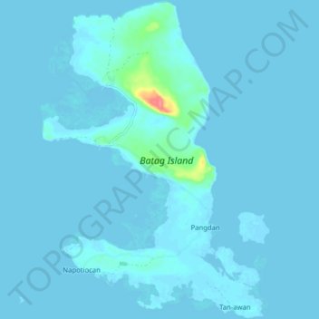 Topografische Karte Batag Island, Höhe, Relief
