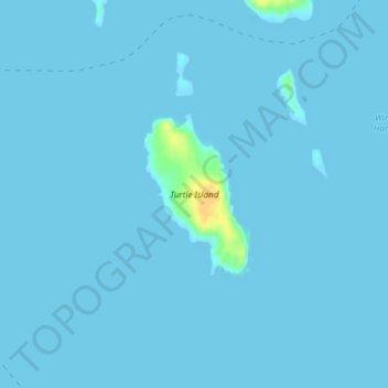 Topografische Karte Turtle Island, Höhe, Relief