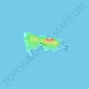 Topografische Karte Nihoa Island, Höhe, Relief