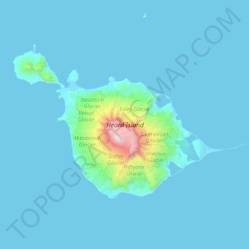 Topografische Karte Heard Island, Höhe, Relief
