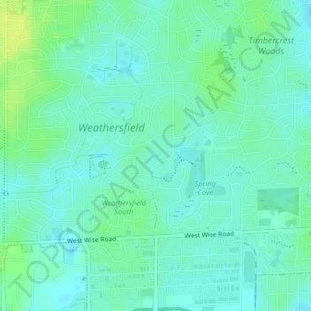 Topografische Karte Duxbury Park, Höhe, Relief