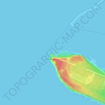 Topografische Karte Orote Island, Höhe, Relief