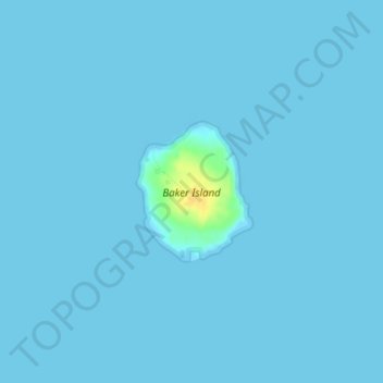 Topografische Karte Baker Island, Höhe, Relief