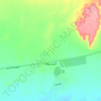 Topografische Karte Al Mahruqah, Höhe, Relief