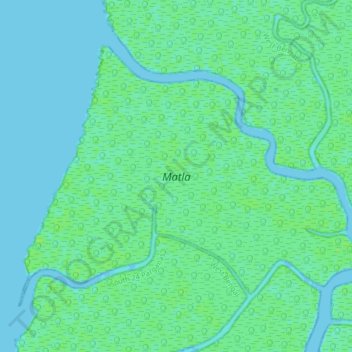 Topografische Karte Matla, Höhe, Relief