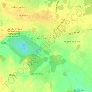 Topografische Karte Le Parc, Höhe, Relief
