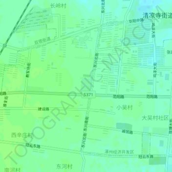 Topografische Karte 文化广场, Höhe, Relief