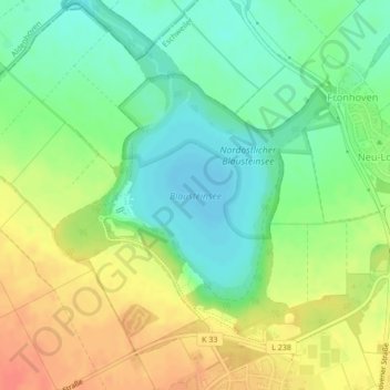 Topografische Karte Blausteinsee, Höhe, Relief