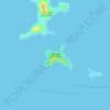 Topografische Karte Little Saint James Island, Höhe, Relief