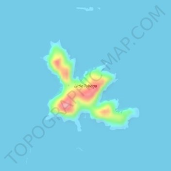 Topografische Karte Little Tobago, Höhe, Relief