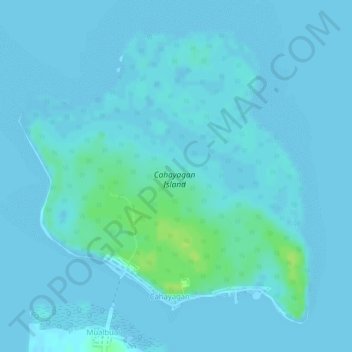 Topografische Karte Cahayagan Island, Höhe, Relief