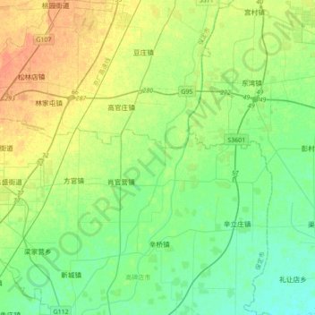 Topografische Karte 仓尚河, Höhe, Relief