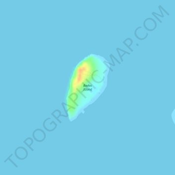 Topografische Karte Badoc Island, Höhe, Relief