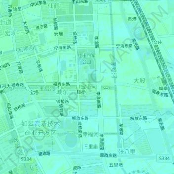 Topografische Karte 宝塔河, Höhe, Relief