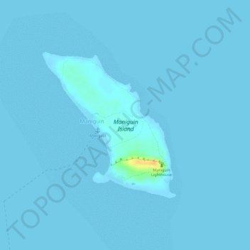 Topografische Karte Maniquin Island, Höhe, Relief