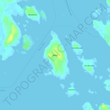 Topografische Karte Nottö, Höhe, Relief