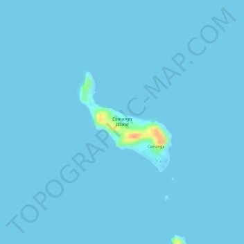 Topografische Karte Camanga Island, Höhe, Relief