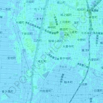 Topografische Karte 青池, Höhe, Relief