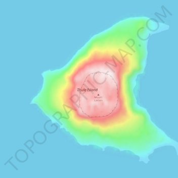Topografische Karte Thule Island, Höhe, Relief