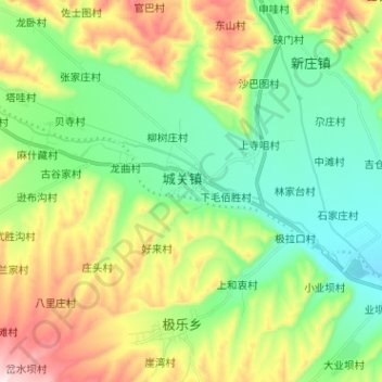 Topografische Karte 黑林河, Höhe, Relief