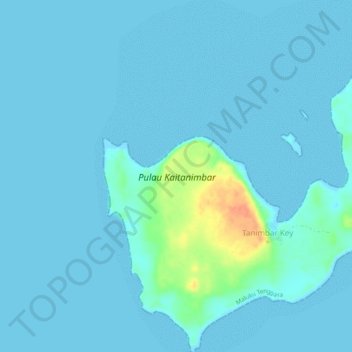Topografische Karte Pulau Kai Tanimbar, Höhe, Relief