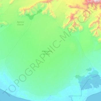 Topografische Karte Malaspina Glacier, Höhe, Relief
