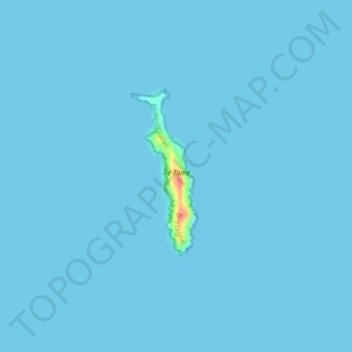 Topografische Karte Île Tomé, Höhe, Relief