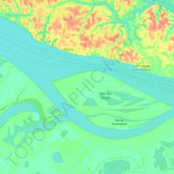 Topografische Karte Amazonas, Höhe, Relief